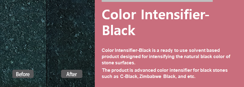 ConfiAd® Color Intensifier-Black is a ready to use solvent based product designed for intensifying the natural black color of stone surfaces.
The product is advanced color intensifier for black stones such as C-Black, Zimbabwe Black, etc.